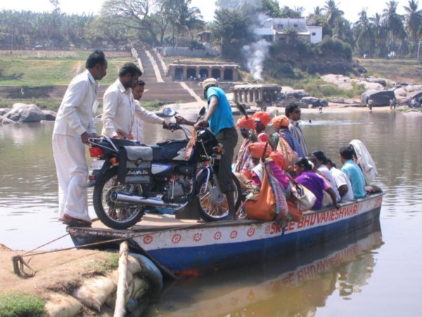 Ferry across the river in Hampi