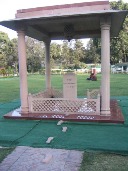 Memorial to Ghandi's last footsteps and the place where he was shot