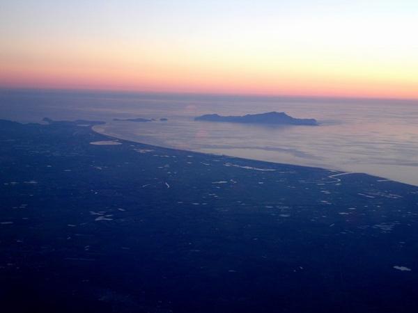 Flying Into Naples at Sunset