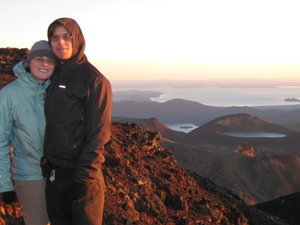 Sean & Emily On Top of Mt Ngauruhoe