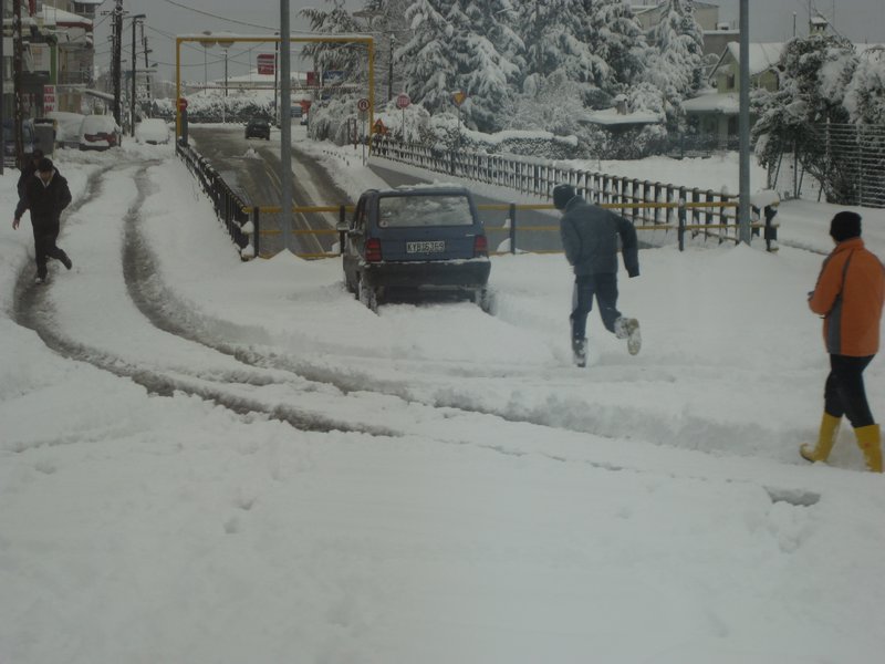 Snow in a Katerini Street 