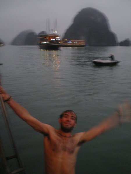 James in Halong Bay (literally)!