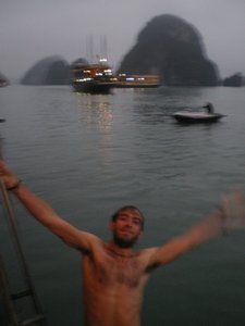 James in Halong Bay (literally)!