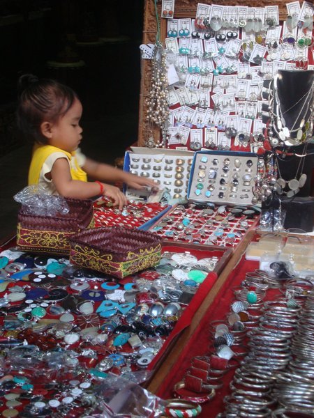 A Young Trader at Ubud Central Market