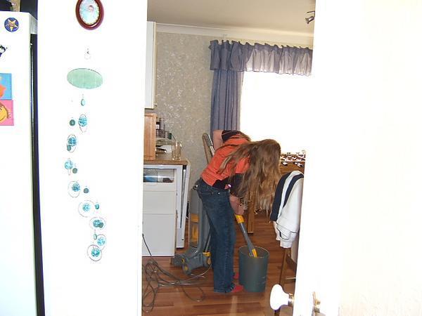Hayley doing housework!