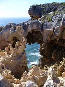Limestone formations on cliff-top walk