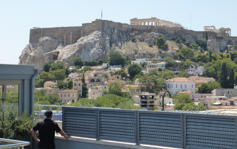 view of the Acropolis from our hotel