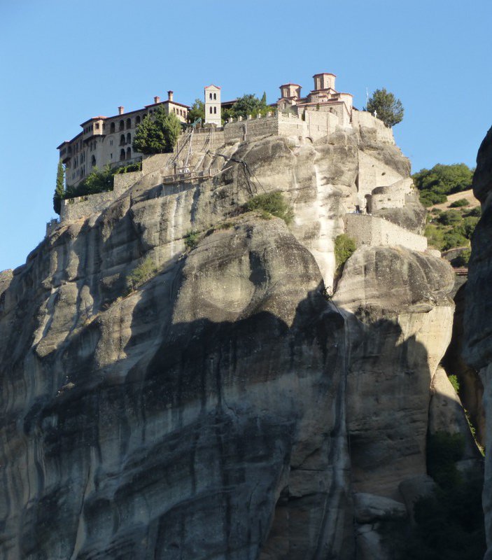 the Byzantine monastery of Varlaam perched on its rocky outcrop