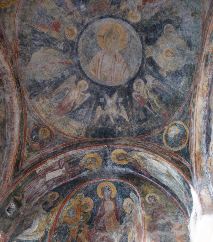 with magnificently preserved frescoes