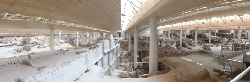 ongoing archaelogical excavation of prehistoric Akrotiri - abandoned after the island errupted