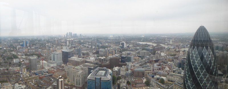 ahh...misty old London...amazing breakfast view from The Duck and Waffle restaurant