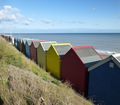 more beach huts at Mundesley, but not quite as much beach