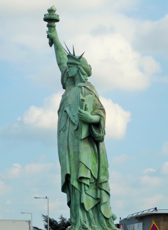 a replica of Bartholdi's most famous work - Liberty Enlightening the World - outside Colmar airport