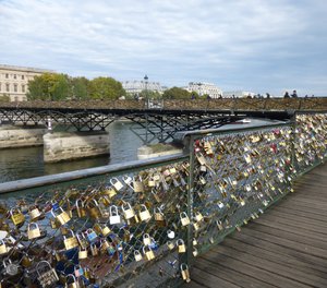 love locks on Pont des Arts, Paris