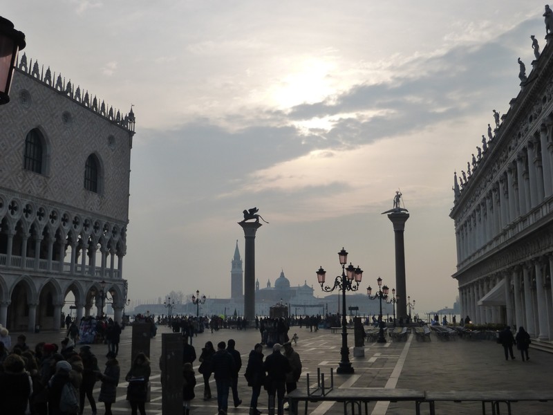 Piazza San Marco with the Doges Palace on the left  
