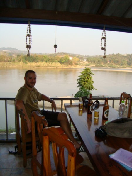 Beer by the Mekong River