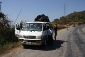 Our crappy mini-van to Vang Vieng