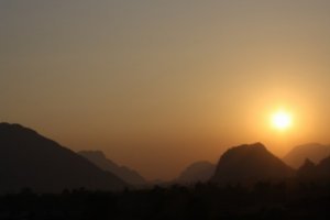 Sunset view from Vang Vieng