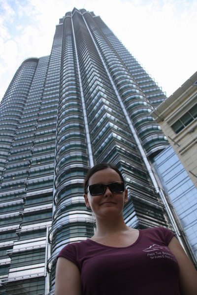 Talita in front of the Petronas Towers