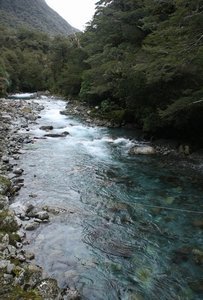 Icy blue Hollyford River