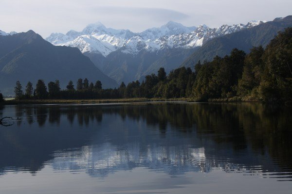 Lake Matheson reflecting Mt. Tasman