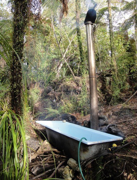 Jungle wood-fire bath