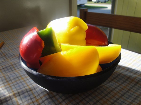 Colorful peppers for the relish