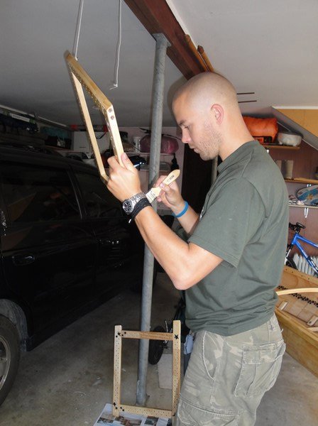 Varnishing the seat frames