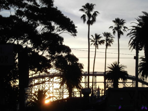 Sun setting over Luna Park