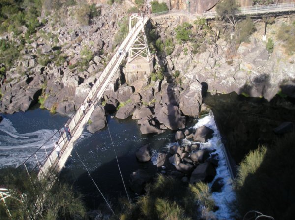 Suspension bridge at Cataract Gorge 