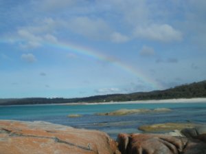 Rainbow at Bay of Fires