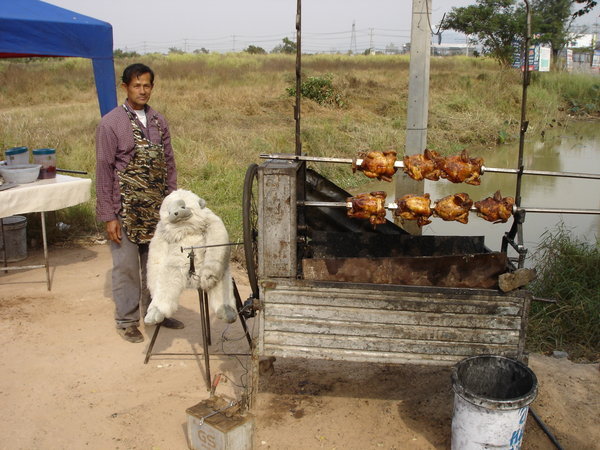 roadside chicken vendor