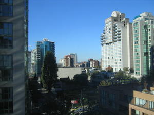 View of downtown Vancouver from hotel room