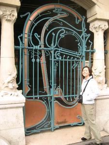 Grace and an Art Nouveau gate