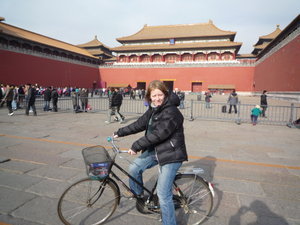 Biker Charlie outside the Forbidden City