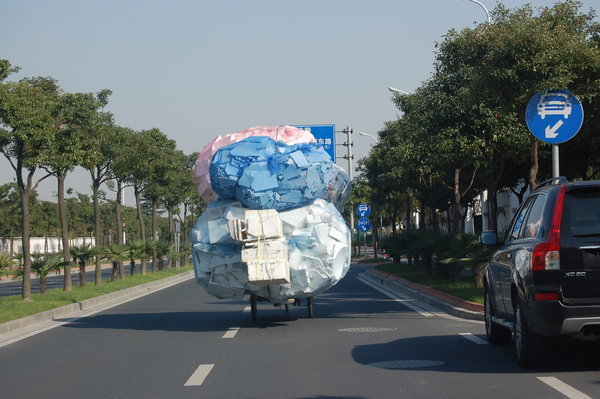 Cycle with a load