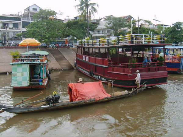 boats on river in Phnom Penh