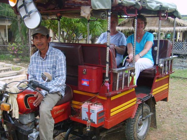 taking a "Tuk-Tuk" in Battambang