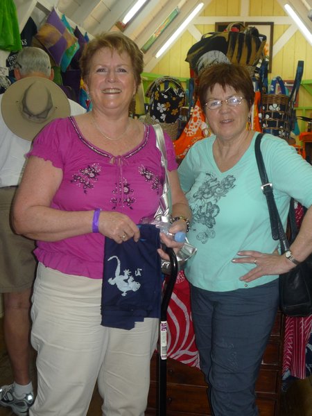 Jannette and Carole in Batik Shop