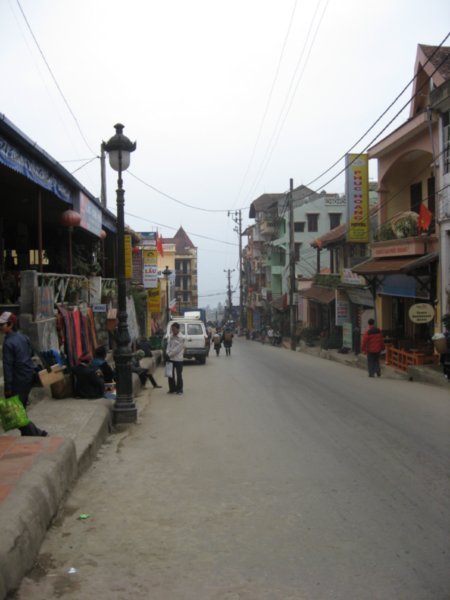 Main tourist street in Sapa