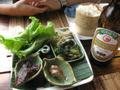 Authentic Laos taster dish at a little restaurant in Luang Prabang