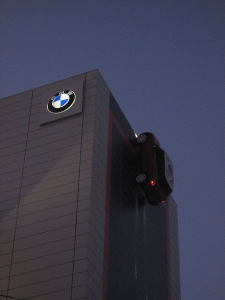 Car on a building