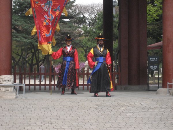 Temple "Guards" in traditional dress
