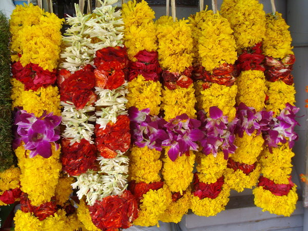 Flower garlands on the streets of Little India