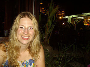 Amy in our favourite Koh Tao restaurant - Morava
