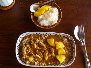 Massaman curry and mango sticky rice