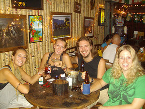 Well deserved beer with Lauren and Hayley in Chiang Mai on the day we escaped!