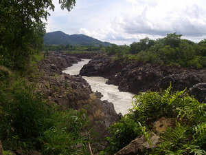 River flowing away from the falls