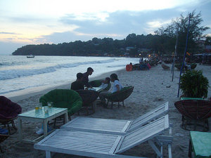 Sihanoukville beach at night