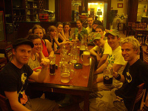 Most of the group inside Legends bar